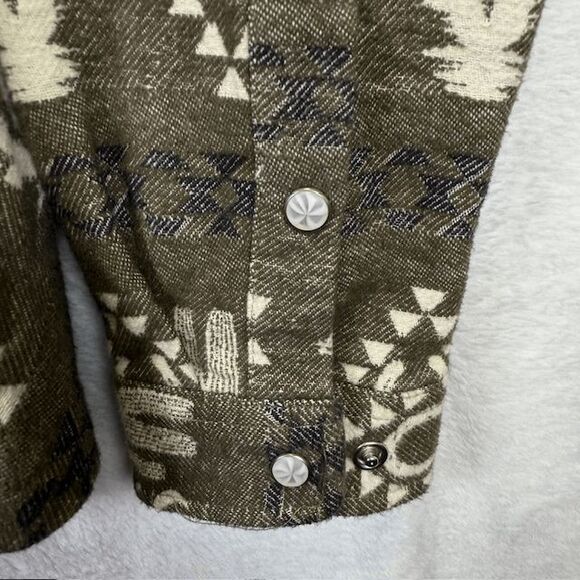 Outback Trading Co Fay Pearl Snap Blanket Shirt Olive Green Western Size Small - Picture 4 of 16